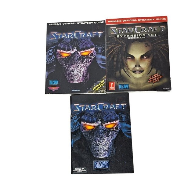 StarCraft Strategy Guide Book Lot of 3 Expansion Set Brood War Official Prima - Picture 1 of 8